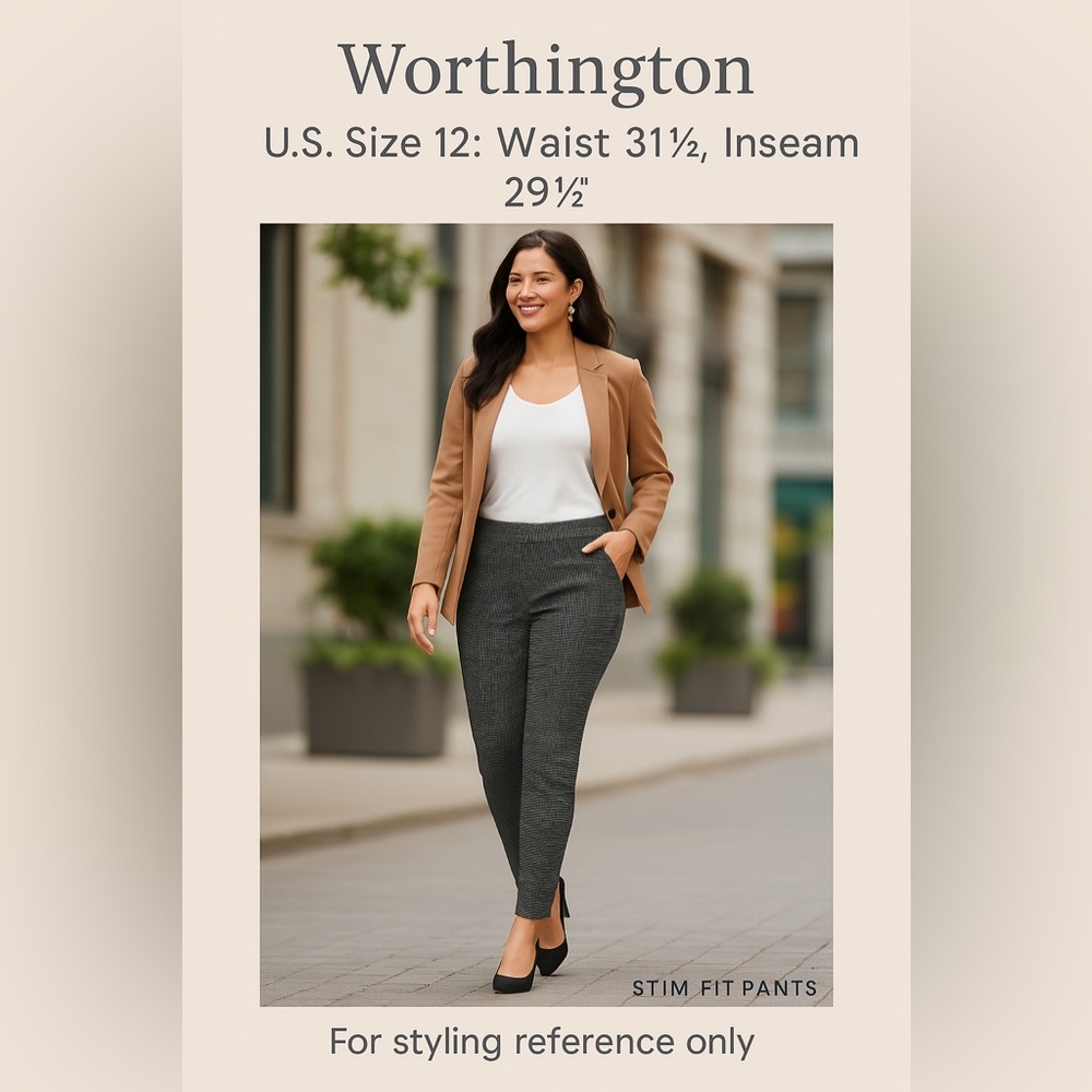 Worthington Gray Slim Fit Pants